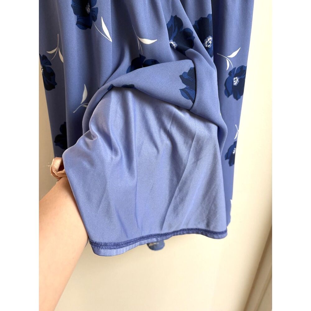 Banana Republic Chiffon Halter XS S Blue Floral Wedding Guest Keyhole Sun Dress - Picture 4 of 10